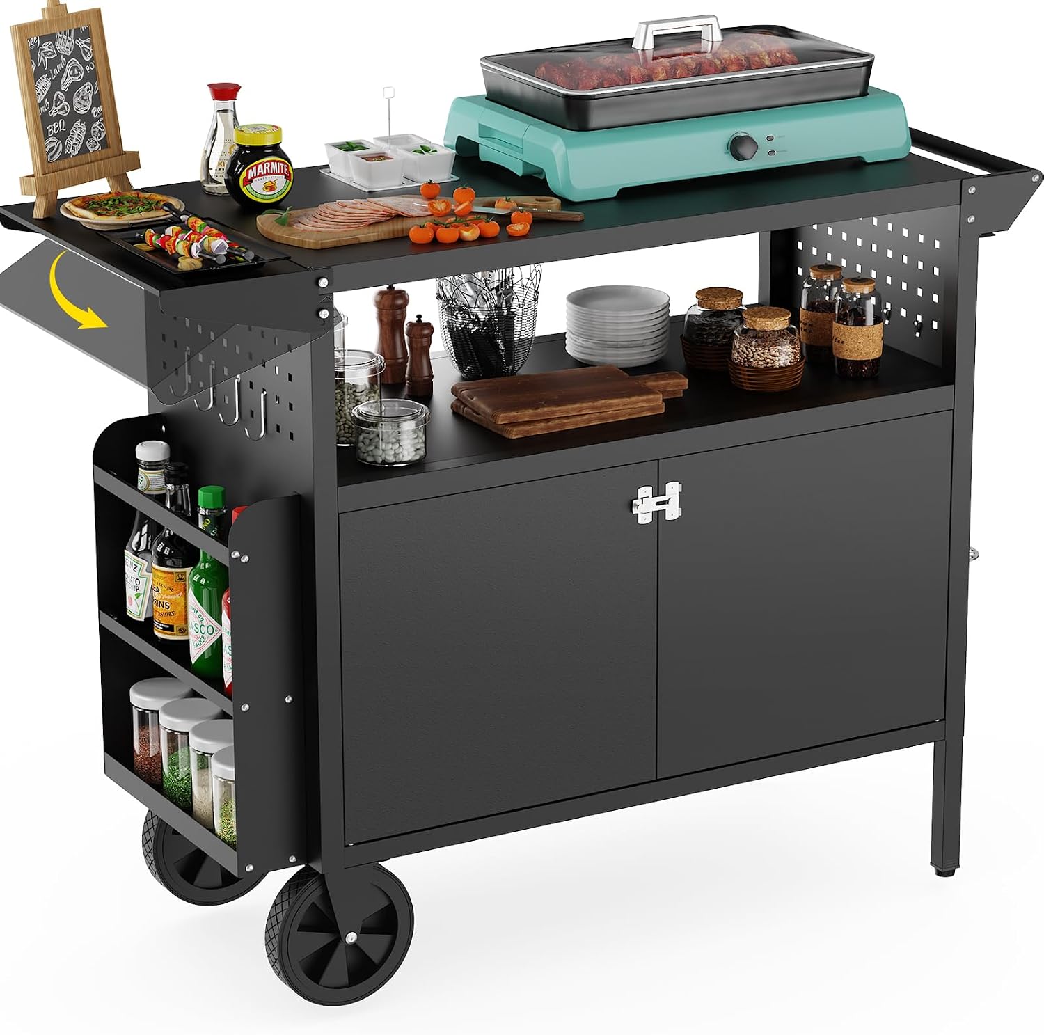 Outdoor Furniture Table - Outdoor Grill Cart Table With Storage