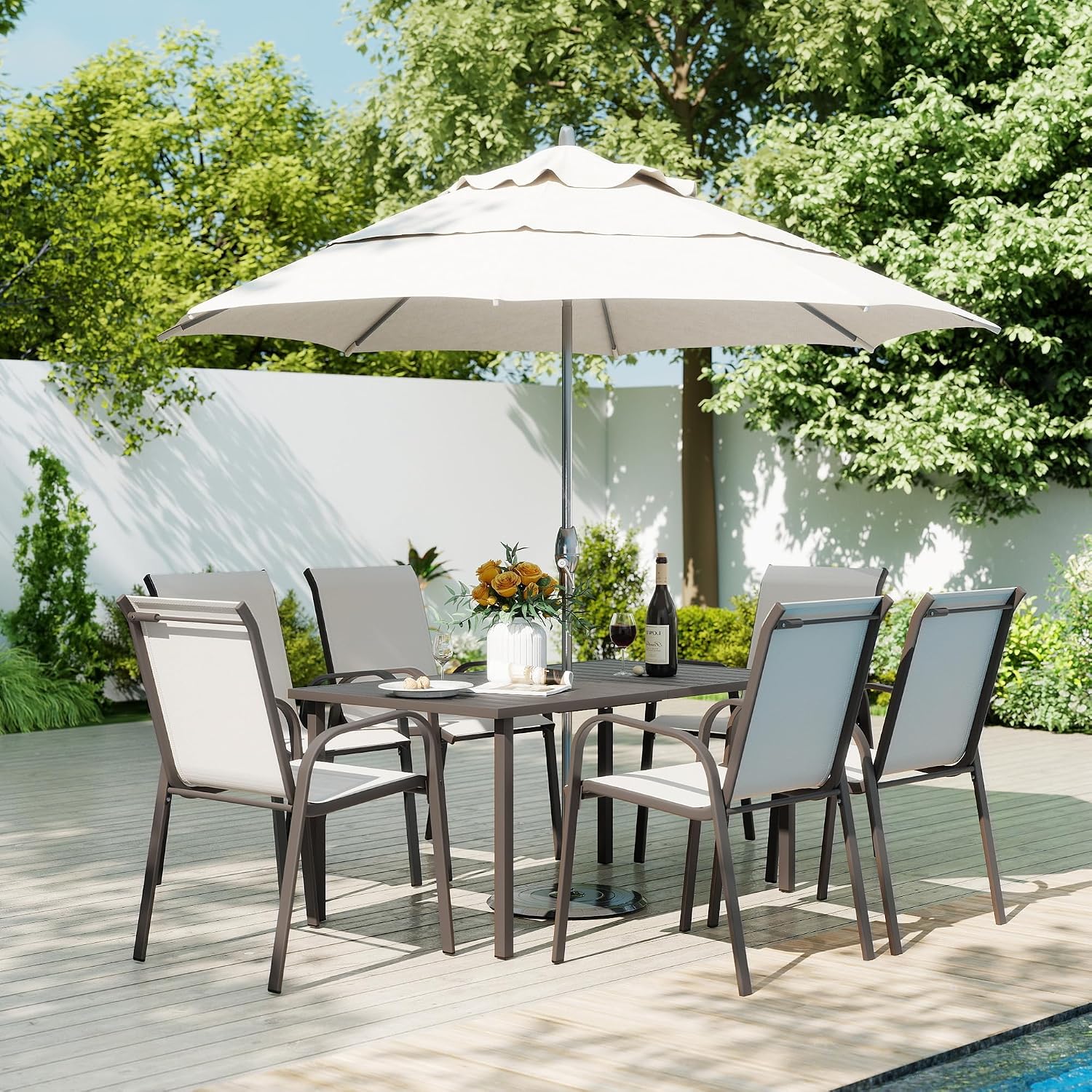 Outdoor Furniture Quick Dry - Outdoor Patio Dining Set, 6 Quick