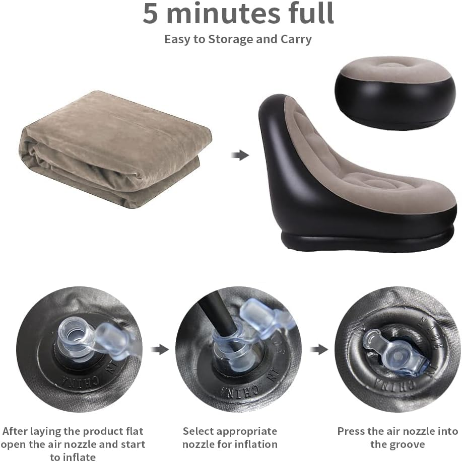 2Pcs Lazy Sofa Inflatable Chai - огляд і ціна Outdoor Daybed Furniture