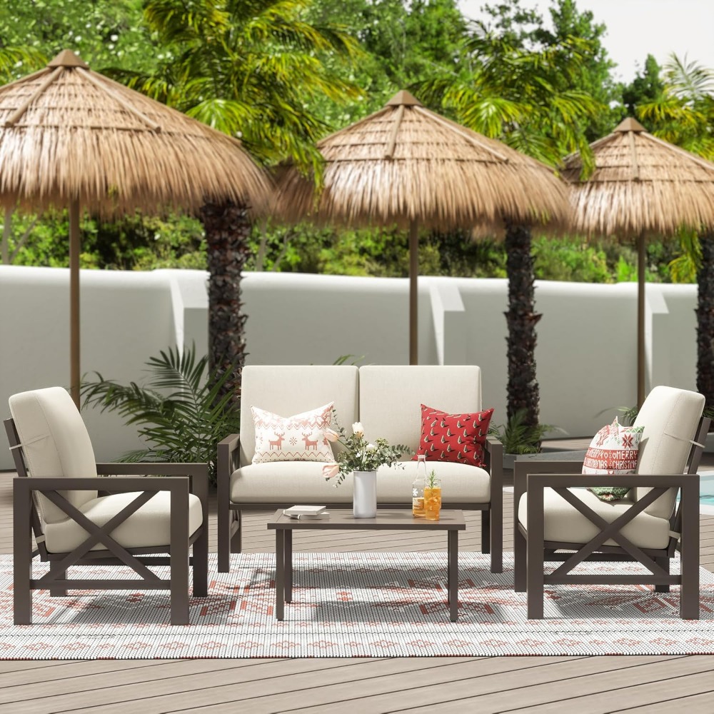 Four Pieces Patio Set, Outdoor - огляд і ціна Outdoor Furniture One Piece