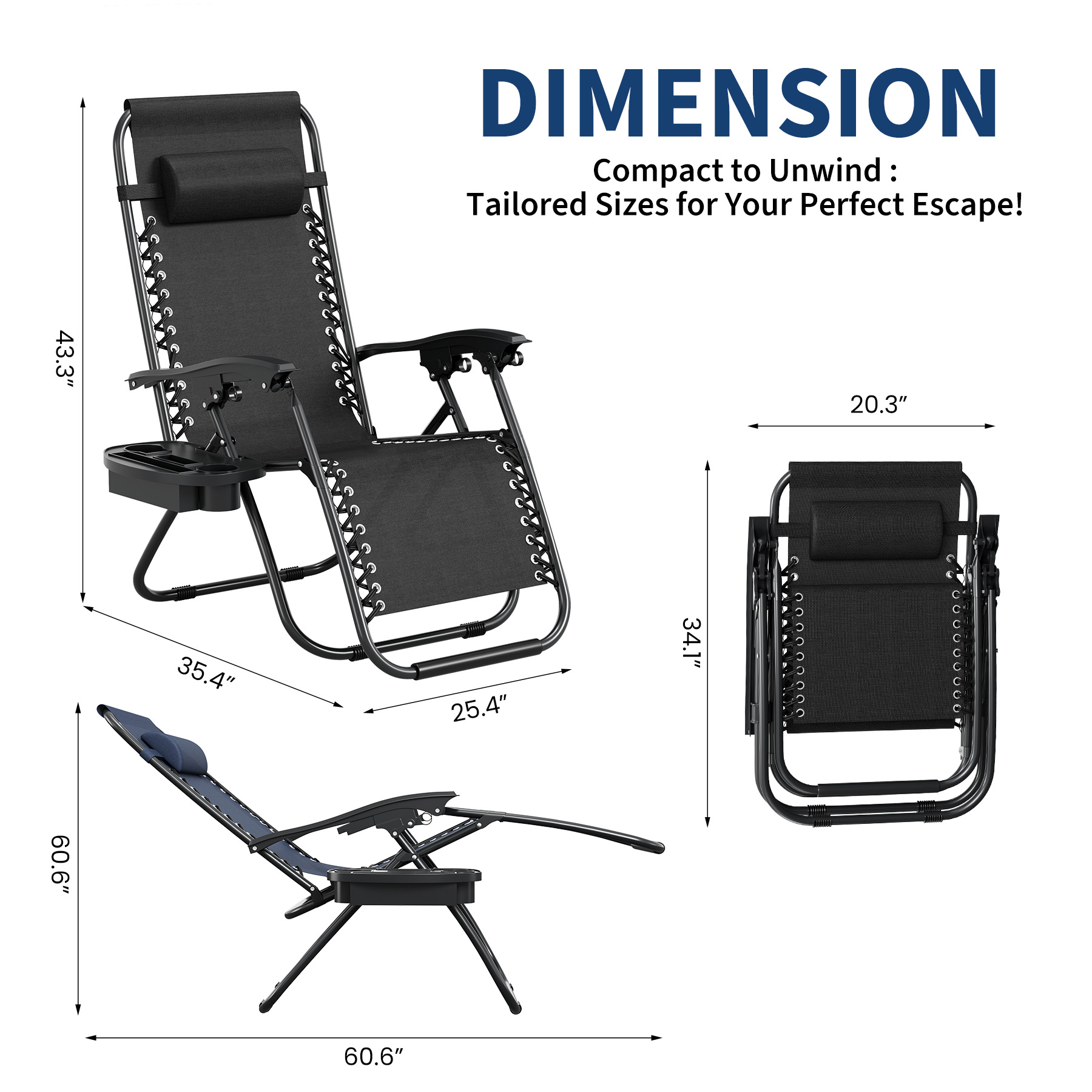 Zero Weighted Patio Lounge Rec - огляд і ціна Outdoor Furniture Quick Dry