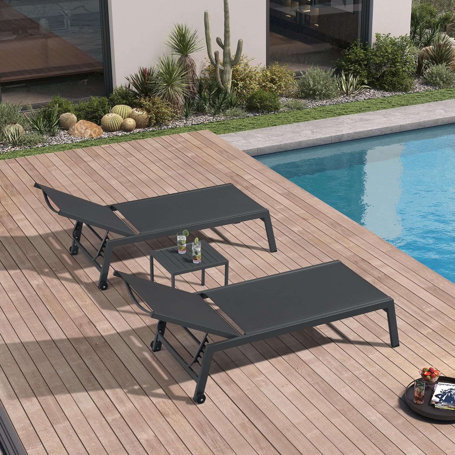 Wide Patio Lounge Chair 2 Set  - огляд і ціна Outdoor Furniture Quick Dry