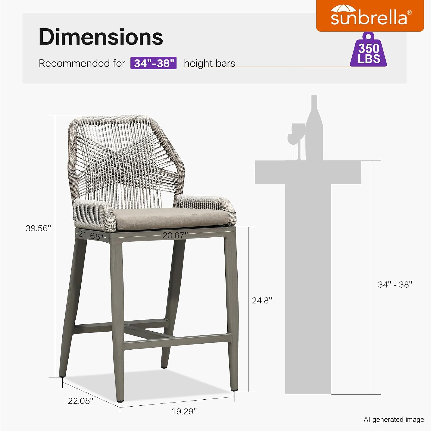 Taupe Bar Stools 2pcs, Light G - огляд і ціна Outdoor Furniture Quick Dry
