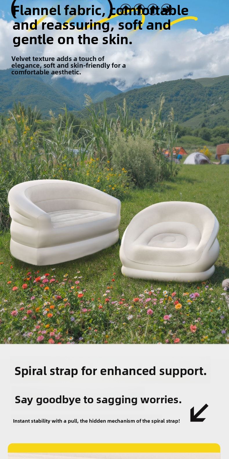 Portable Iatable Sofa for Cam  - огляд і ціна Outdoor Furniture Designer