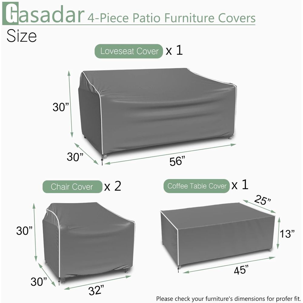 Patio Furniture Covers, 4-Piec - огляд і ціна Outdoor Furniture Waterproof