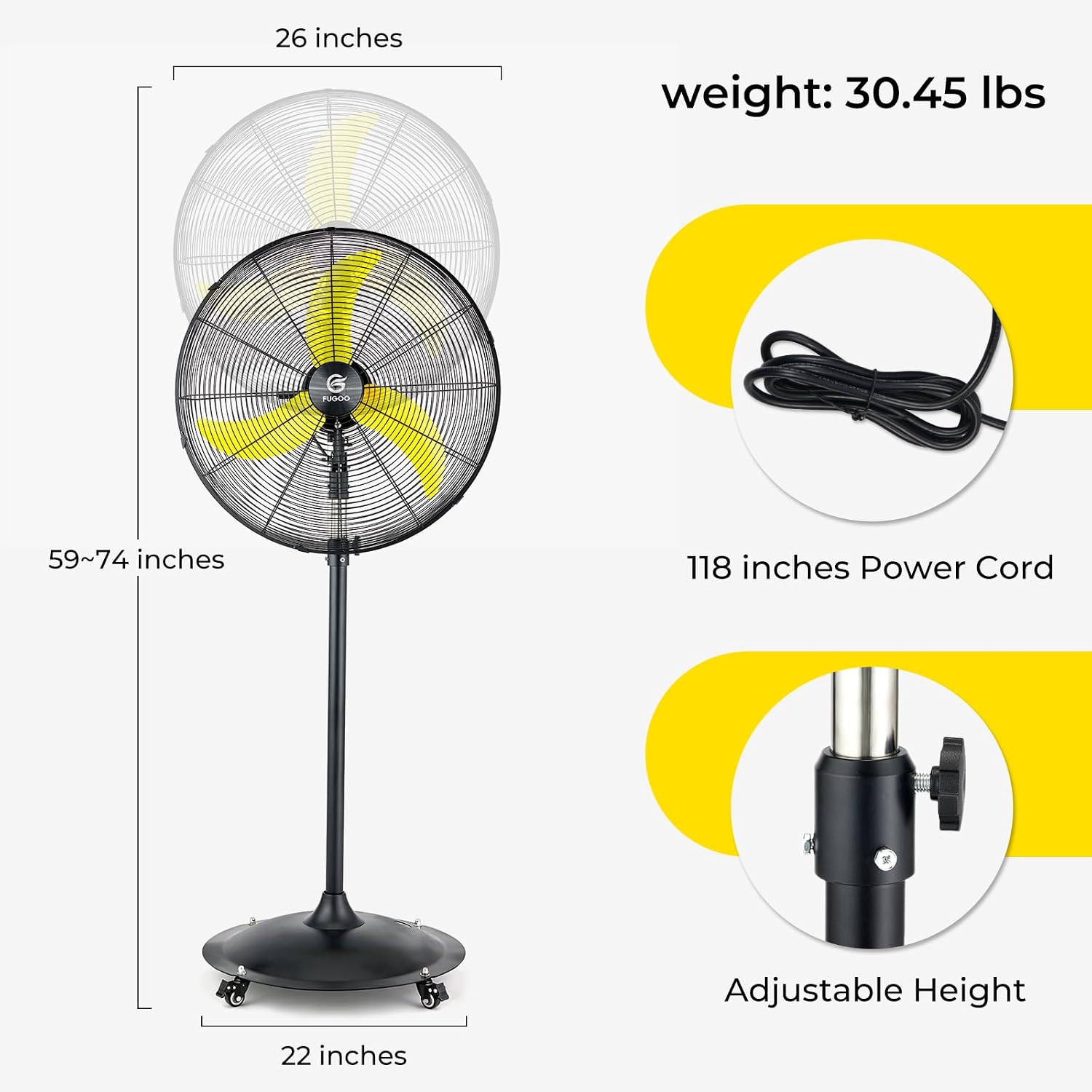 24'' Outdoor Oscillating Pedes - огляд і ціна Outdoor Furniture Waterproof