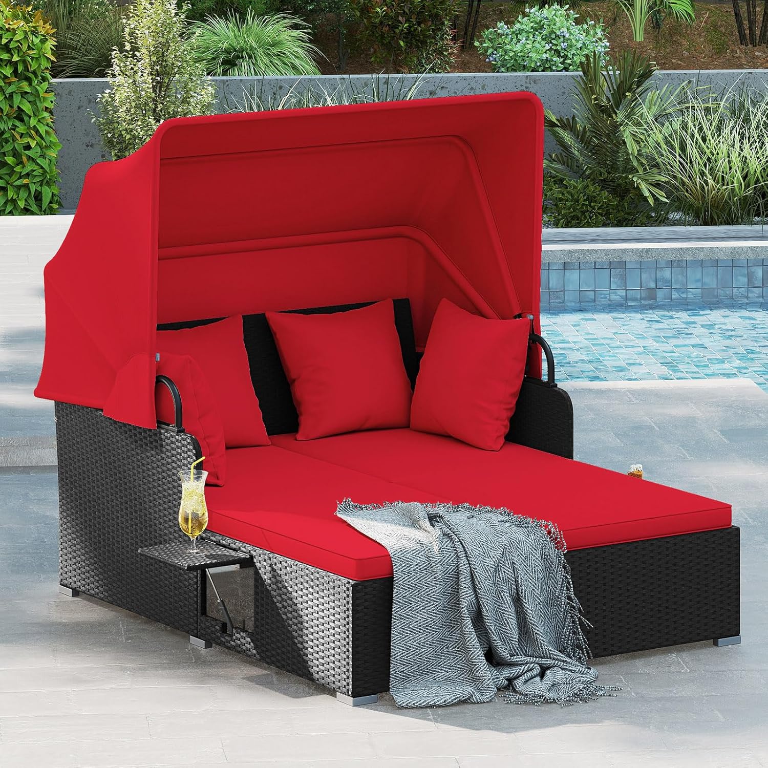 2 Person Rattan Outdoor Daybed - огляд і ціна Outdoor Daybed Furniture