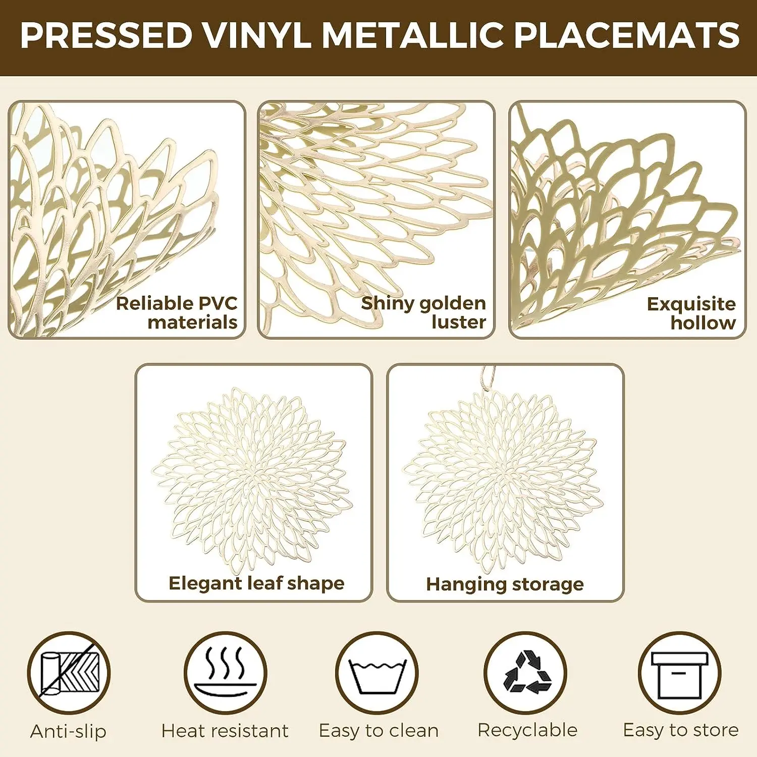 Set of 4 Metallic Placemats Se - огляд і ціна Outdoor Furniture Designer